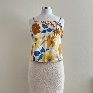 handmade yellow brown satin backless top